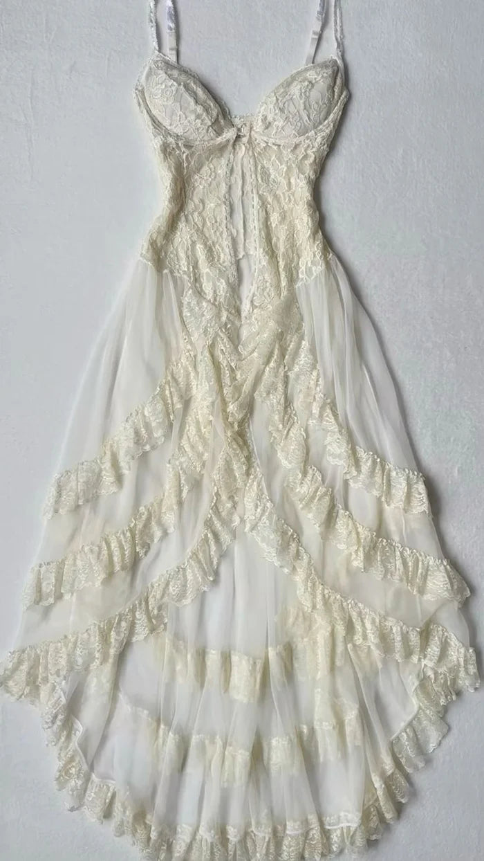 Spaghetti Straps Long Evening Prom Dresses Tulle Lace Dresses nv5356