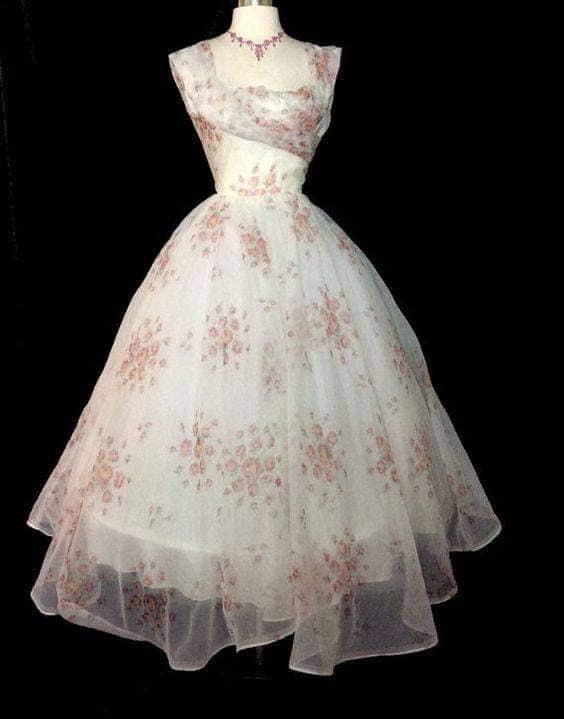 NiceVestidos-Pink floral tulle long evening gown Homecoming Dress Nv5637