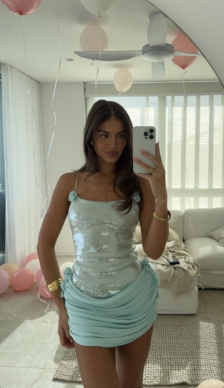 Blue shiny sequins fashion short homecoming dress birthday party dress nv5242