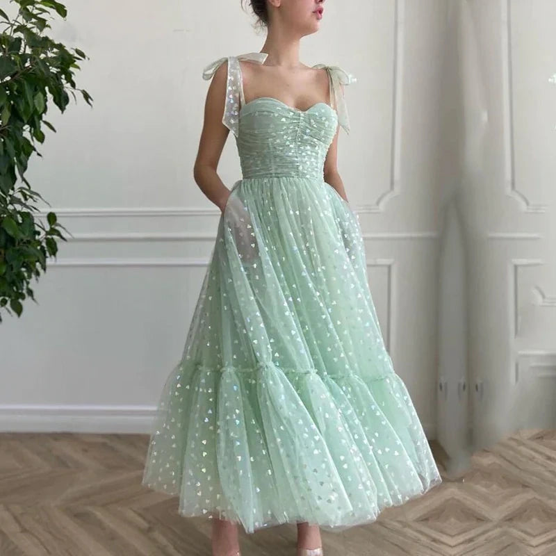Green shiny sequins midi homecoming dress party dress prom dress nv71 –  NiceVestidos