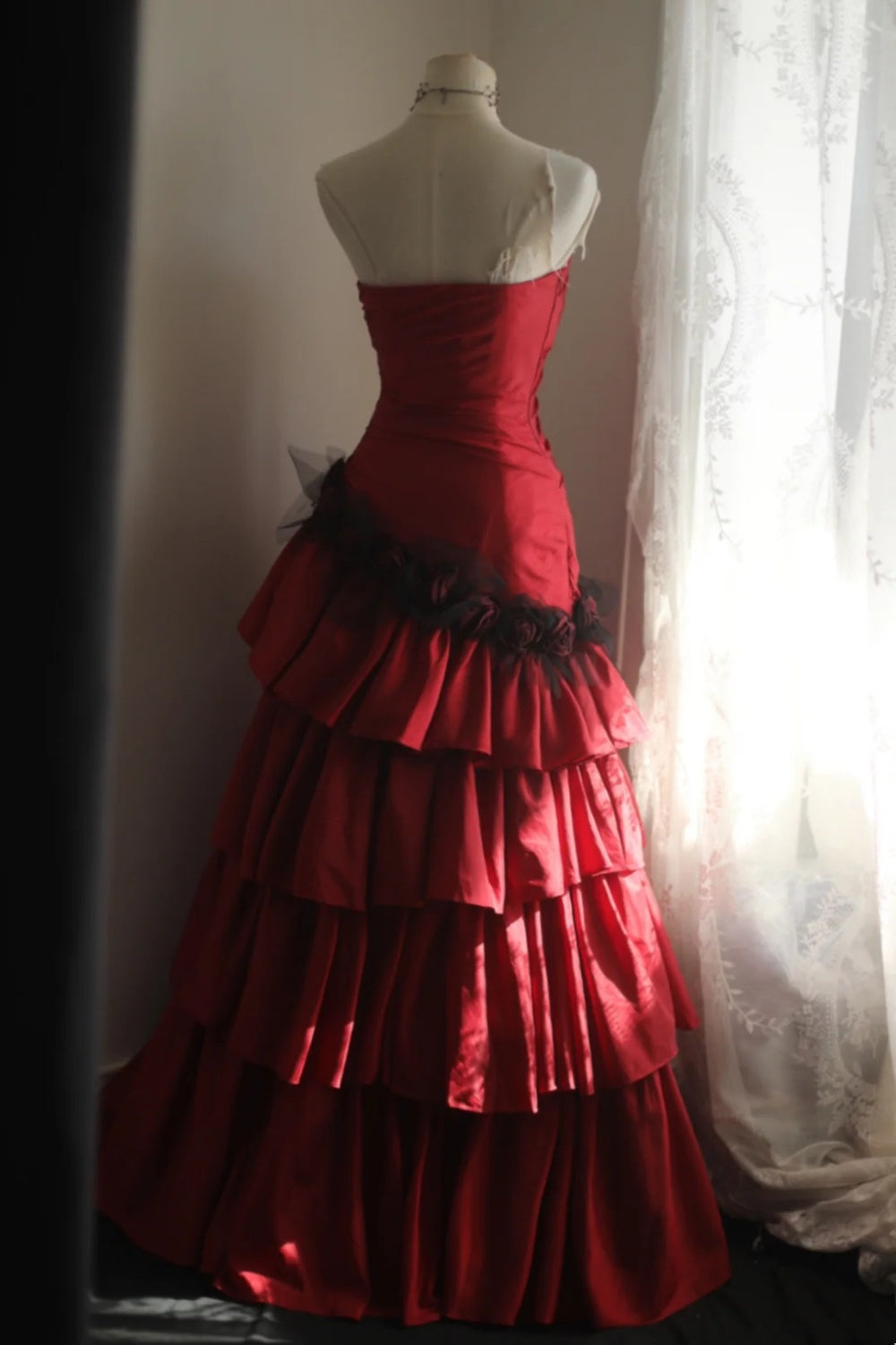 Flame Red Irregular Princess Dress Wedding Dress NV6585