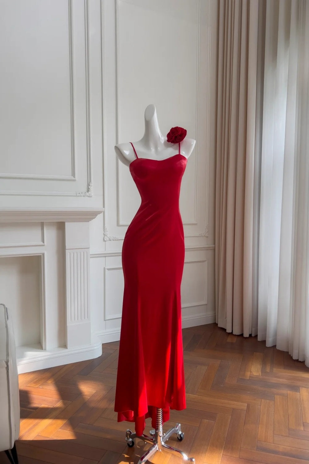 NiceVestidos-_NV Rotes langes Satin-Geburtstagskleid, formelles Ballkleid NV5948