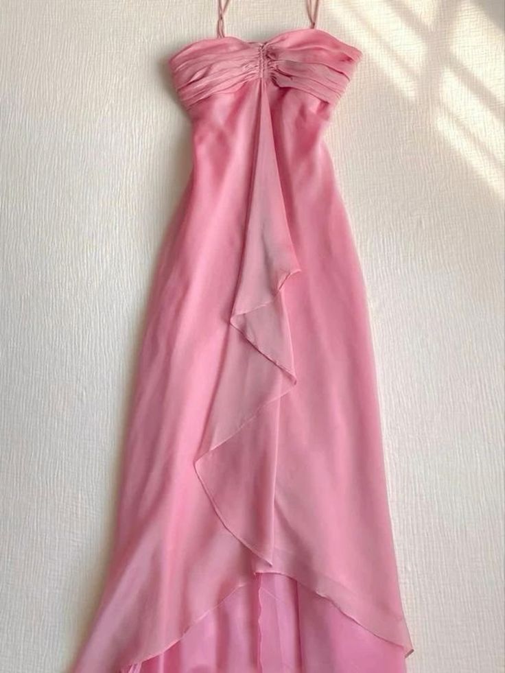 Pink Long Chiffon Ball Gown Sweet Formal Party Dress nv4345