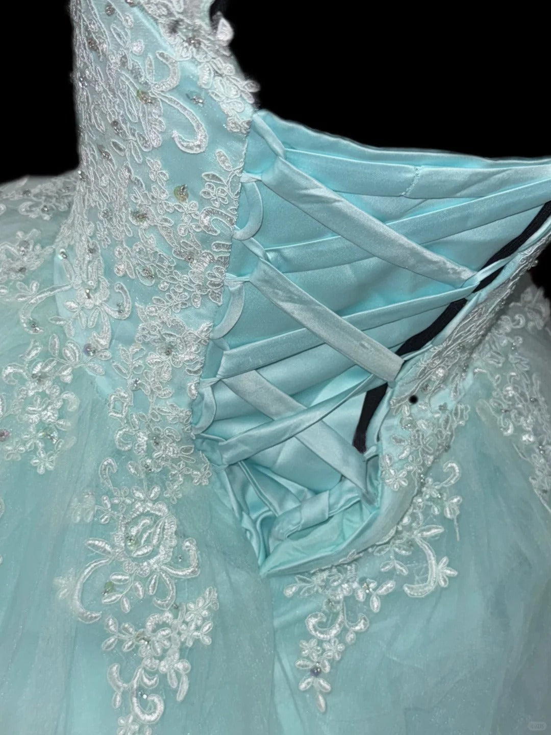 Blue Elegant Long Lace Tulle Ball Gown Evening Dress nv4922