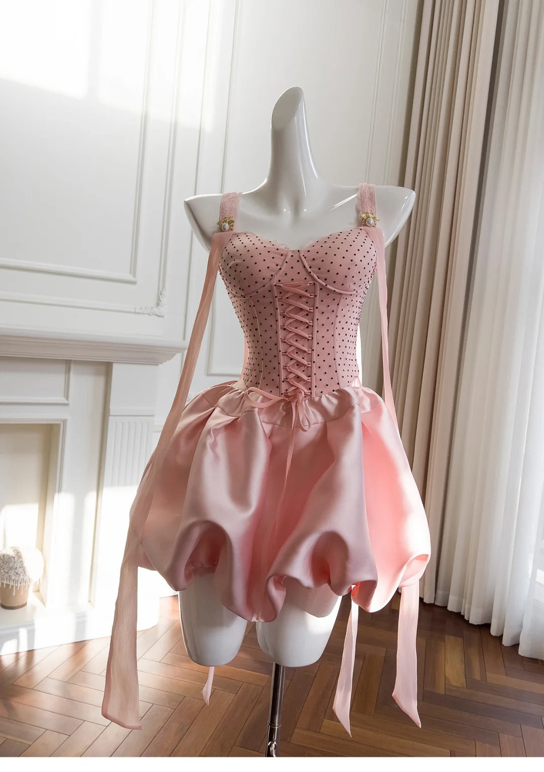 Pink Fashion Short Satin Homecoming Dress Birthday Party Dress nv5311