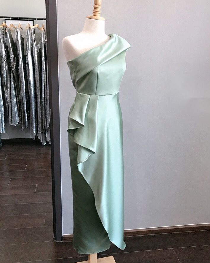 Green Fashion Simple Elegant Long Satin Prom Dress Evening Dress bridesmaid dress Wedding Mother's Party Dress Prom Dress nv3886