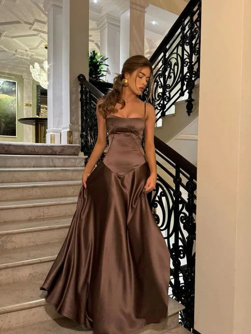 simple gown dress for party Simple Women Evening dress fashion A-line party dress fg6849 formalgowns