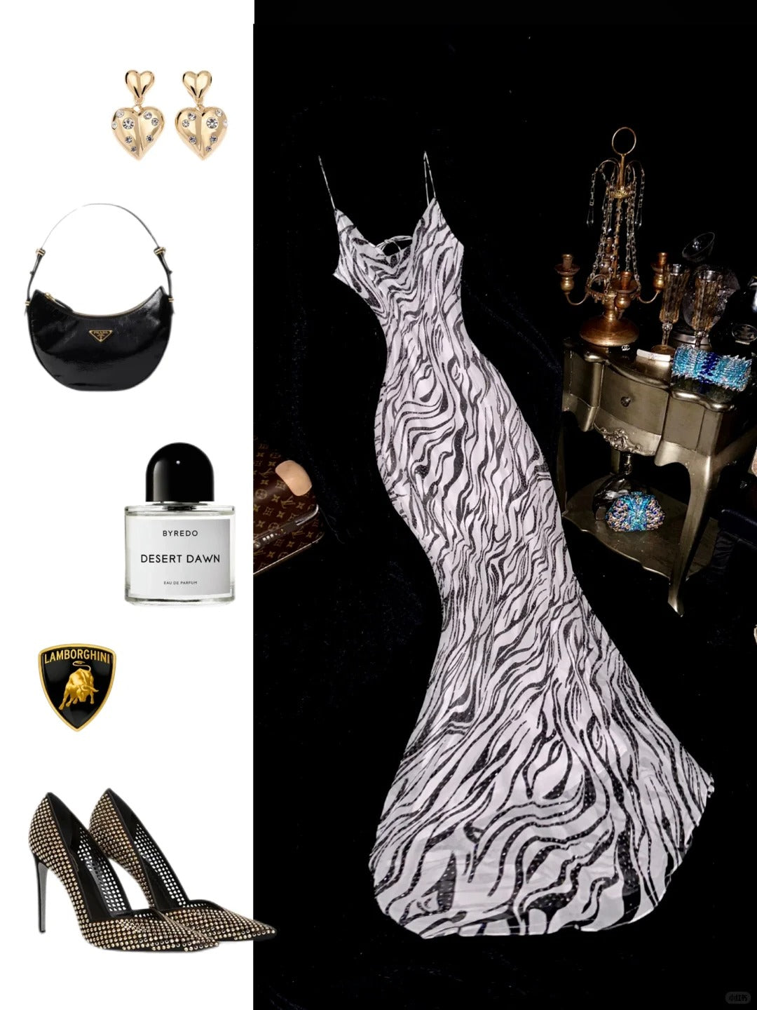 Black and White Zebra Print Fashion Spaghetti Strap Long Satin prom Gown Evening Dress Birthday Party Dress nv5254