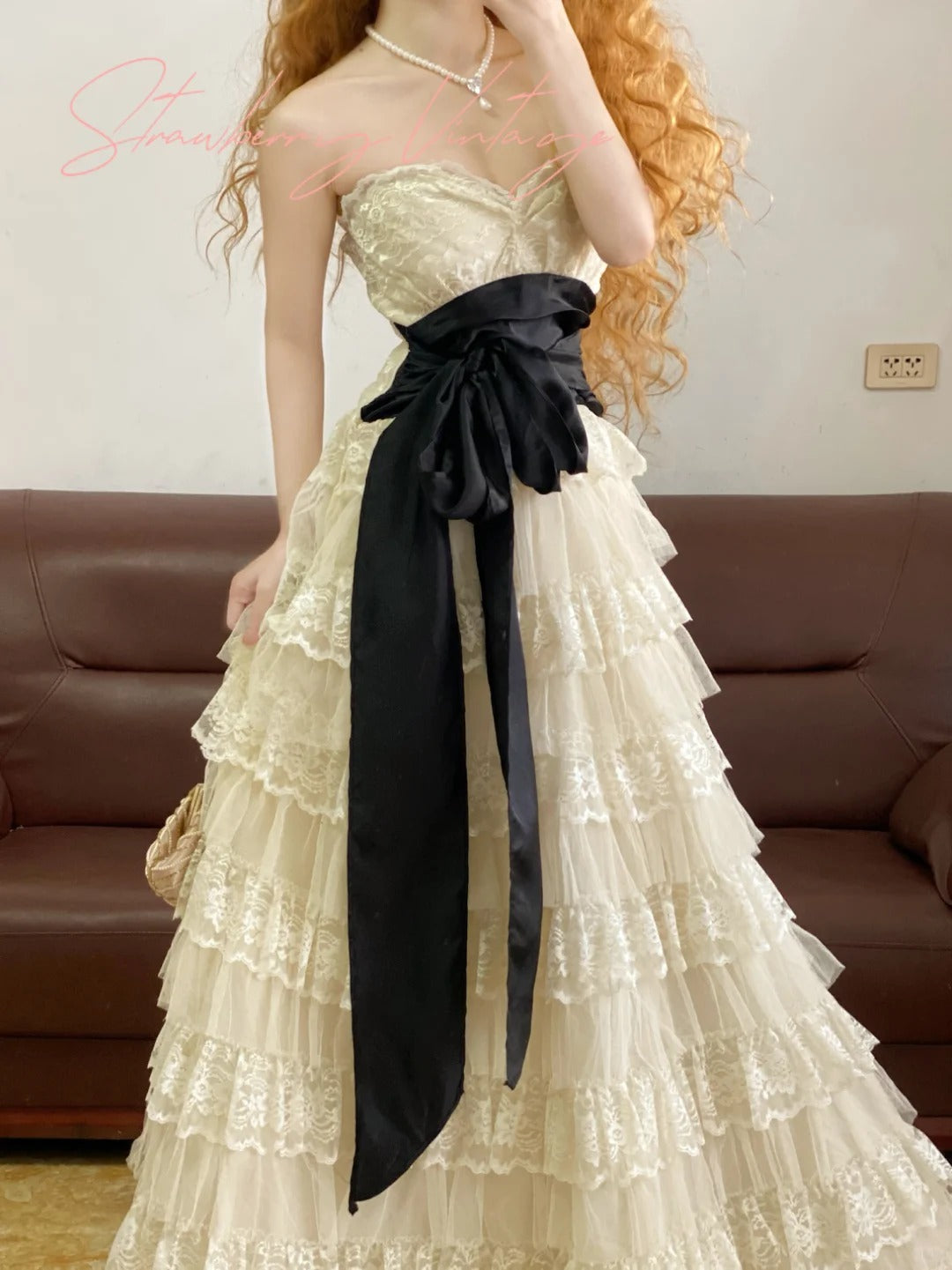 White lace classic elegant layered long tulle Prom Dress evening dress party dress nv5020