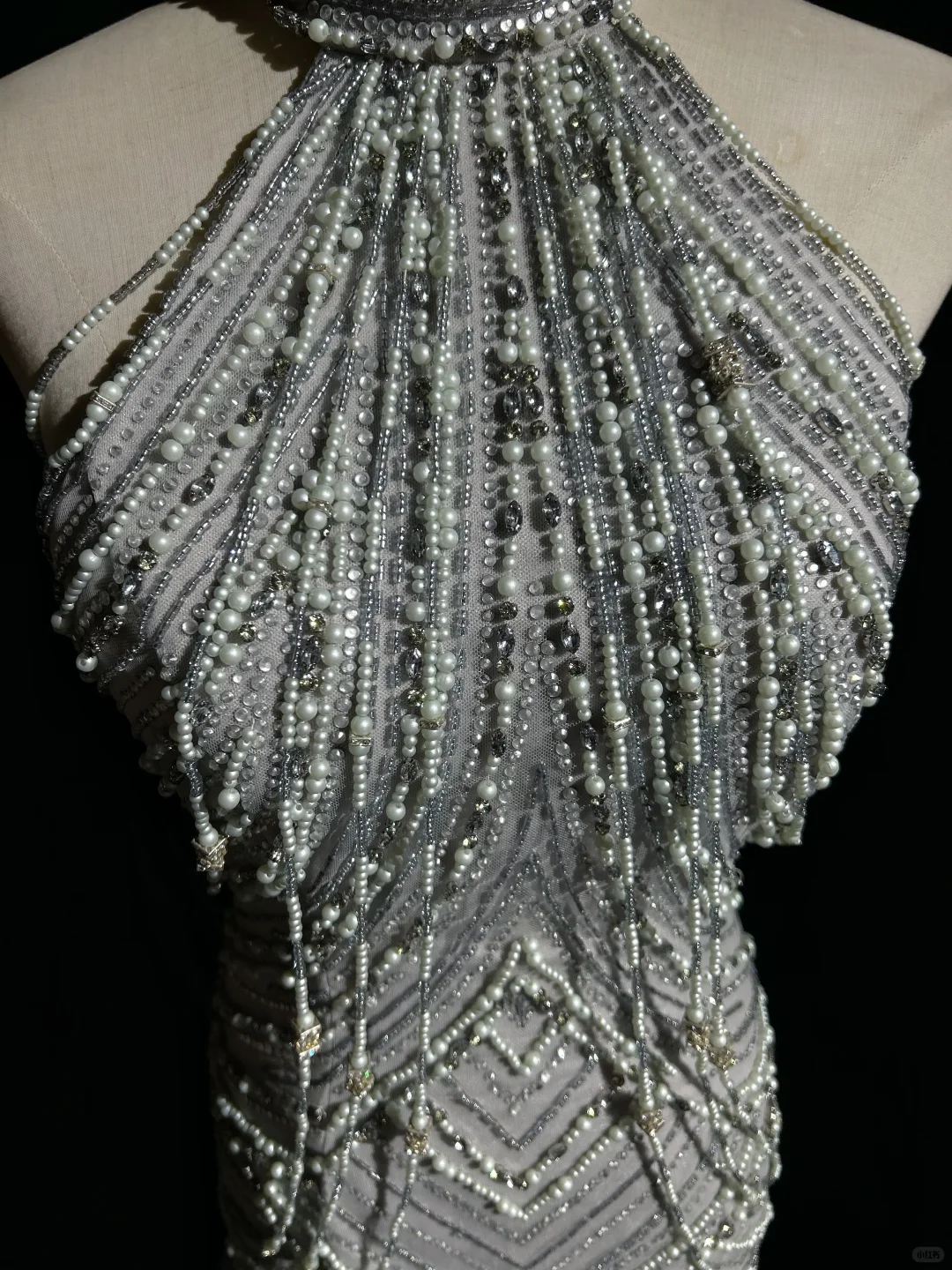 Halter Silver Grey Homecoming Dress Heavy Hand Beading Rhinestone Fringe Sheath Short Formal Gown NV6886