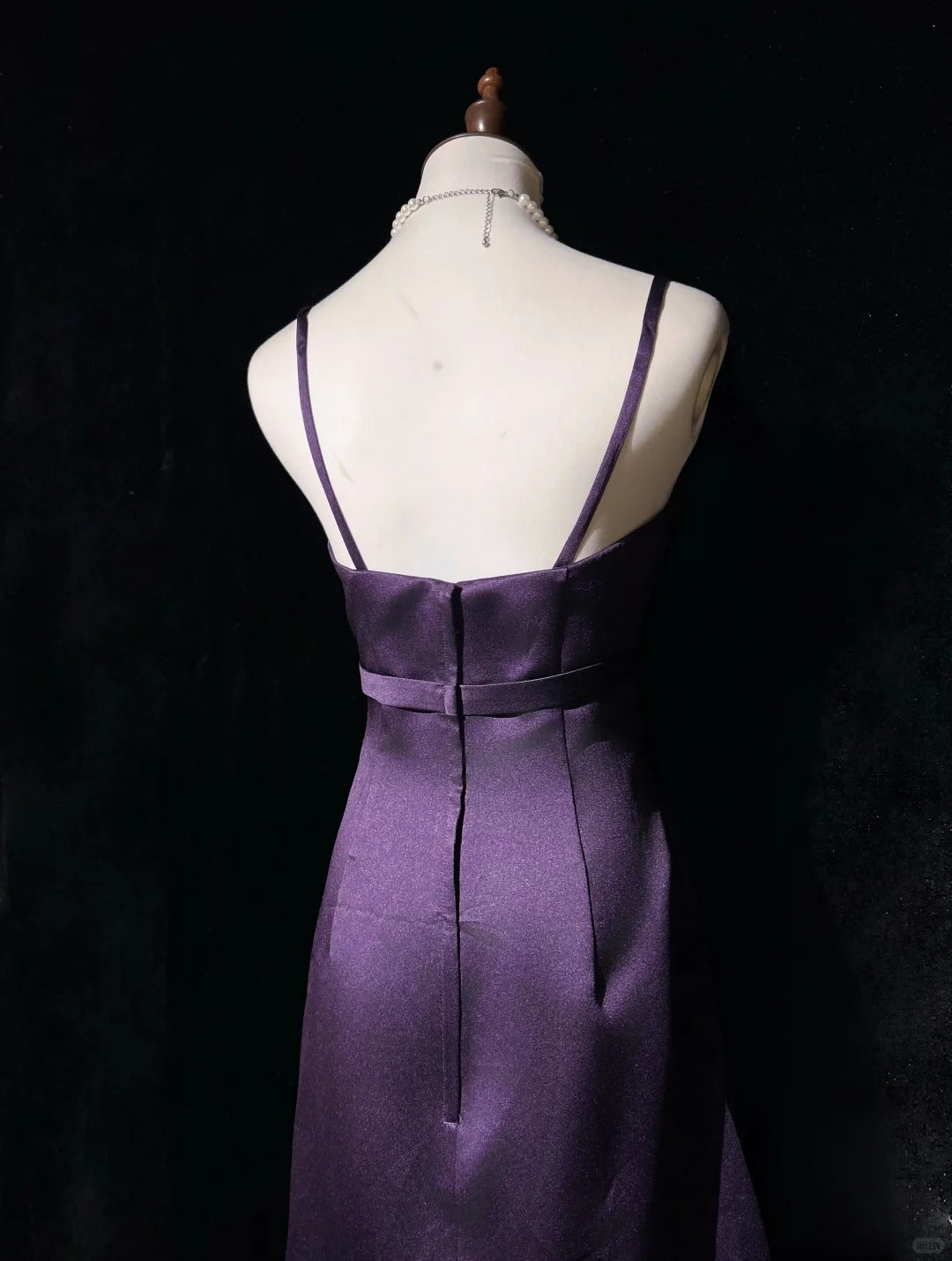 Purple Homecoming Dress Beaded Short Satin Prom Dress Party Dress nv4390