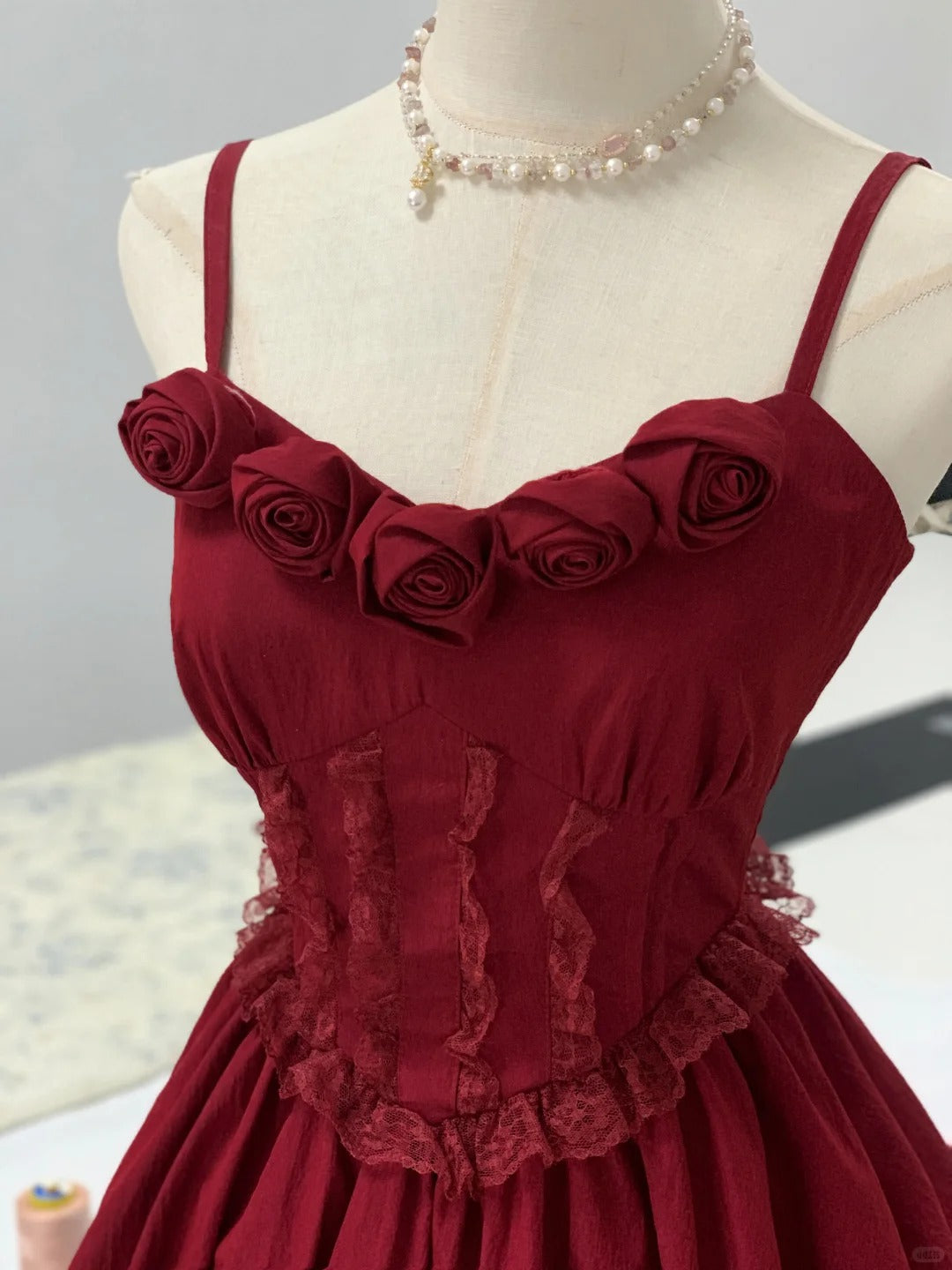Rotes, süßes, kurzes Tüll-Heimkehrkleid mit Blumenmuster, Ballkleid, Geburtstagskleid, NV4525