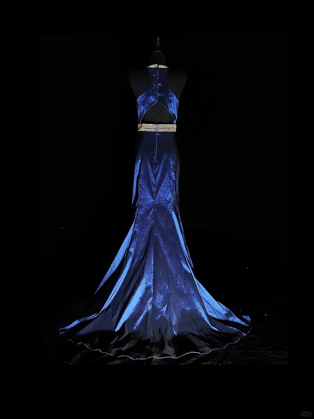 Blau Wunderschöne Elegante Mode Exquisite Edelstein Perlen Lange Meerjungfrau Schlank Satin Ballkleid Abendkleid Ballkleid nv3872