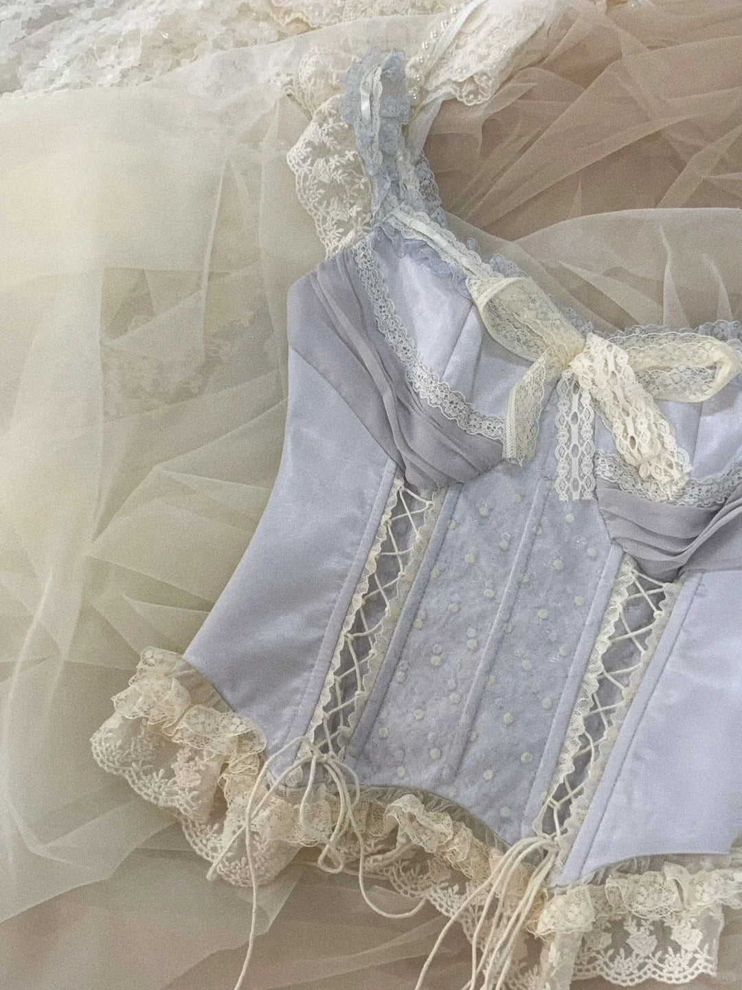 Light blue sweet lace short satin tulle homecoming dress prom dress birthday dress nv4520