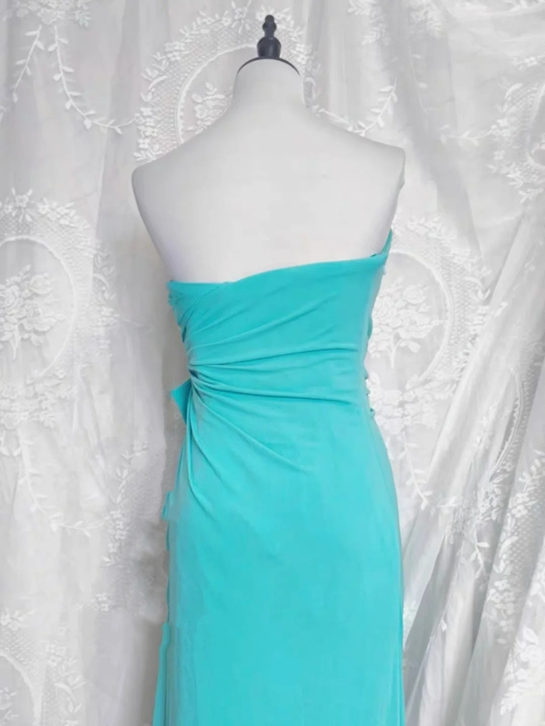 Blue Beaded Long Tulle Ball Gown Evening Gown Party Dress nv4372