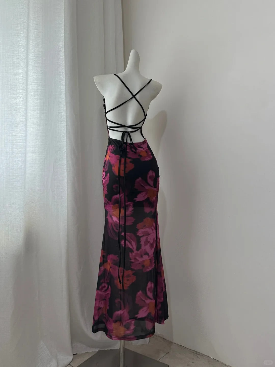 NiceVestidos-Seaside holiday travel dress floral chiffon long prom dress Nv5621