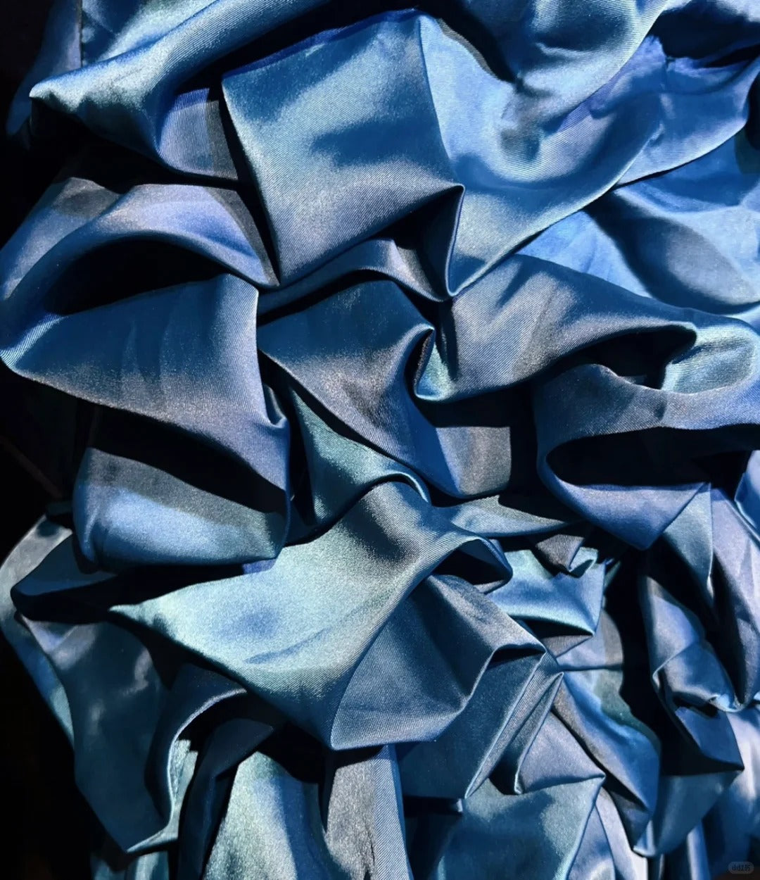 Blue Homecoming Dress Pleated Beaded Short Satin Ball Gown Evening Gown Cocktail Dress nv4416