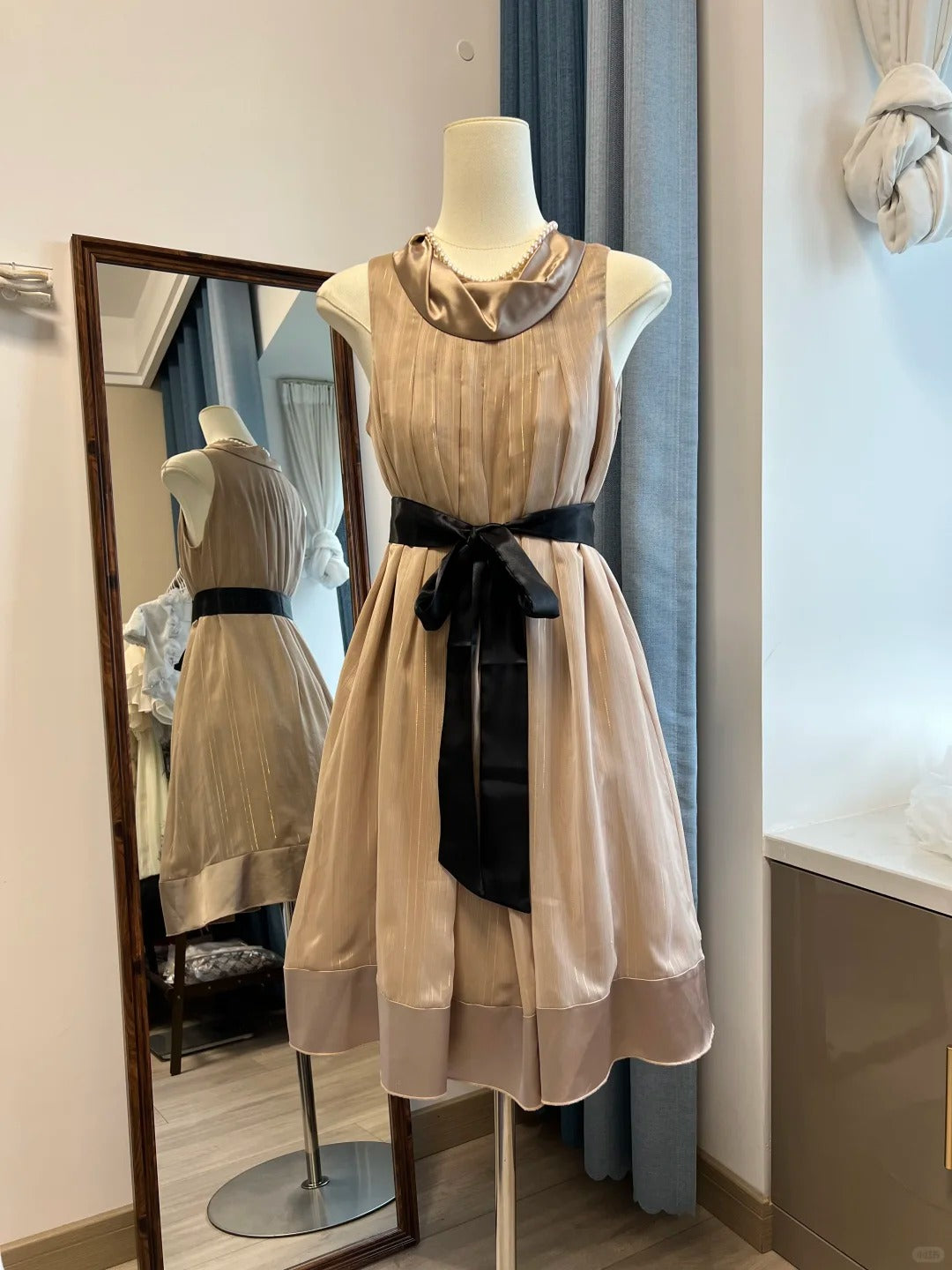 vintage short satin homecoming dress birthday party dress nv5097