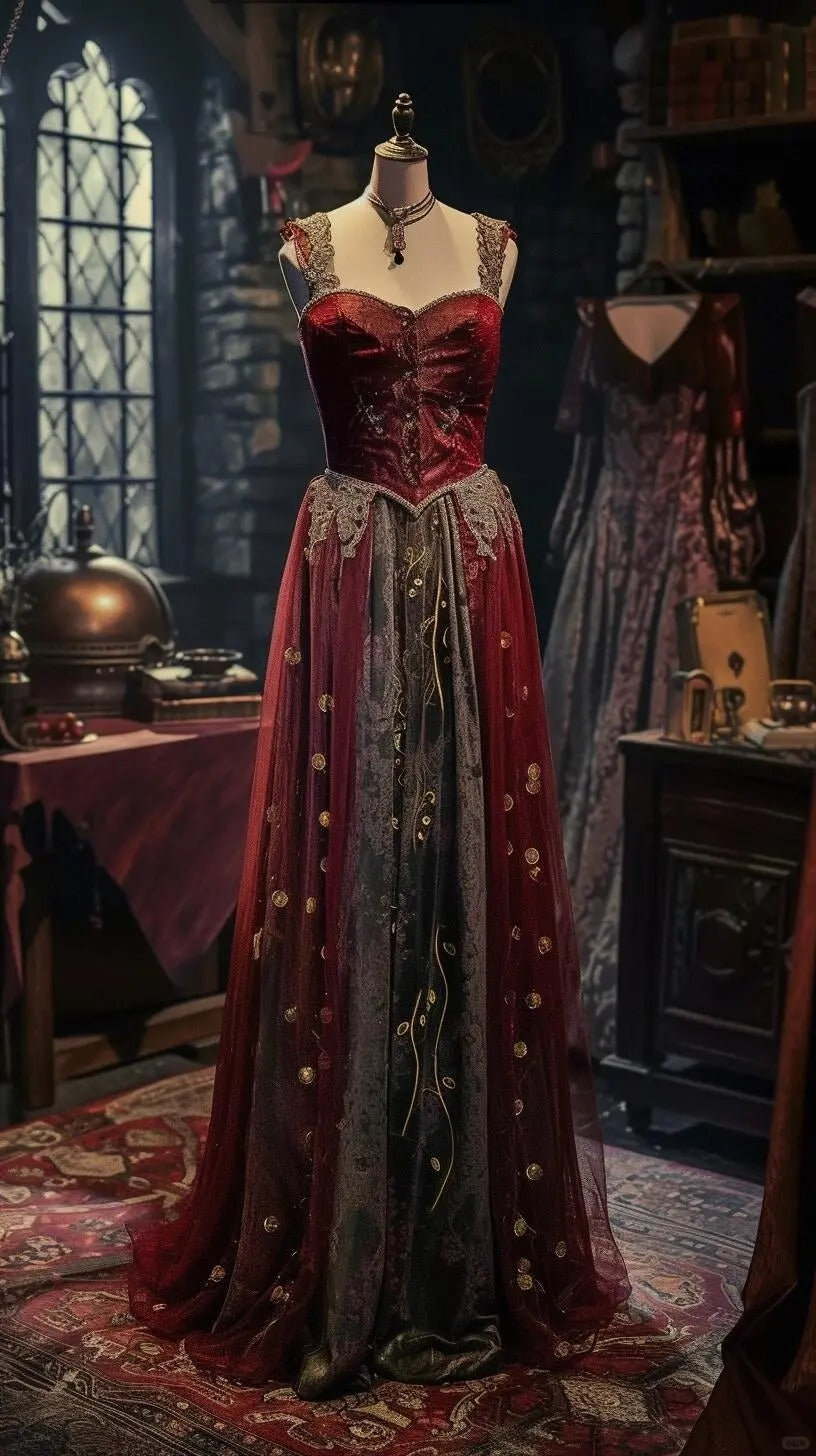 Burgundy floral beaded elegant long tulle ball gown evening dress nv4918