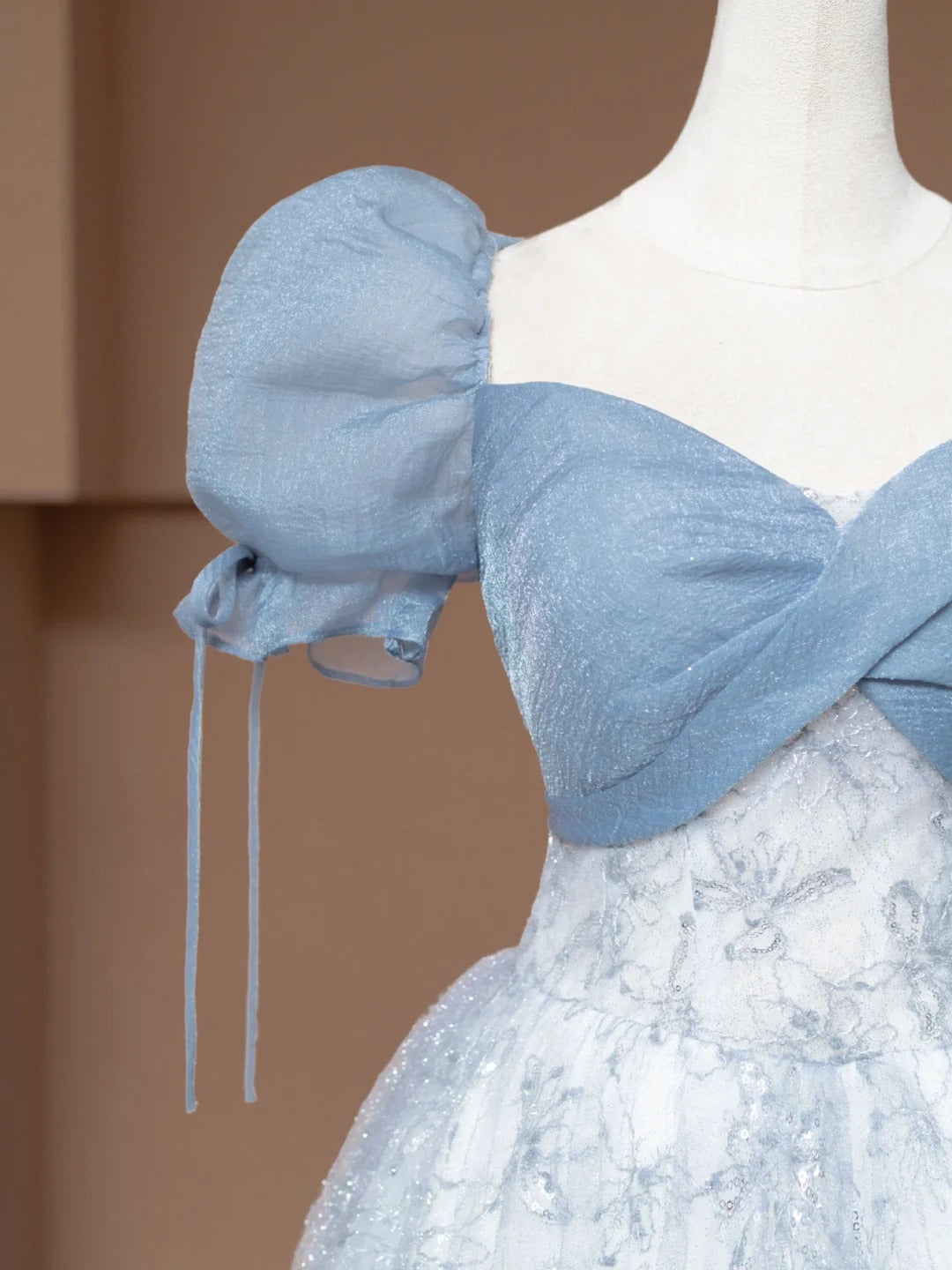 Blau Süße Floral Elegante Mode Lange Ballkleid Abendkleid Party Kleid Mädchen Kleid nv4745