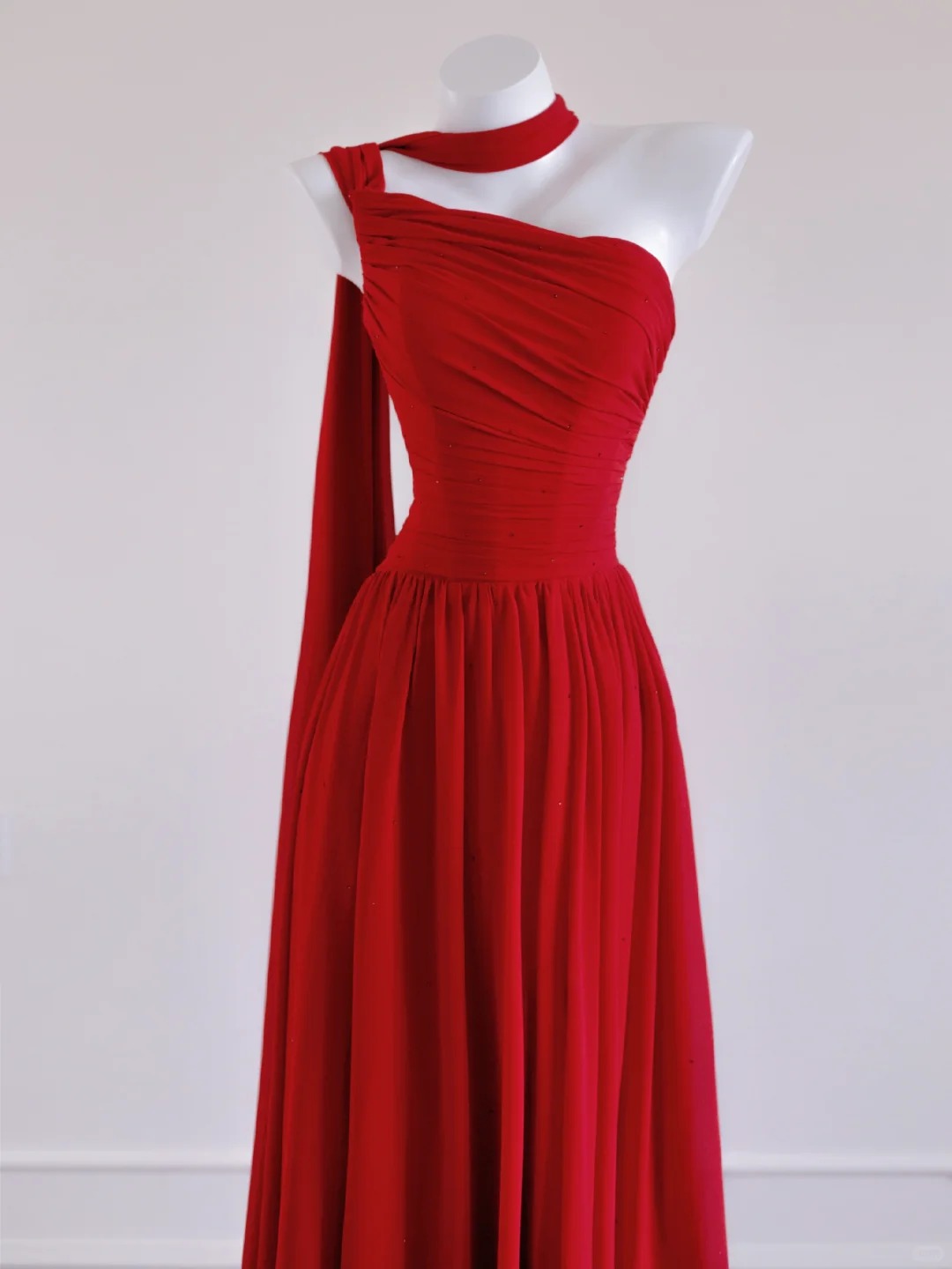 Rotes, modisches Meerjungfrau-Kleid, lang, Chiffon, Ballkleid, Abendkleid, Partykleid, nv4729