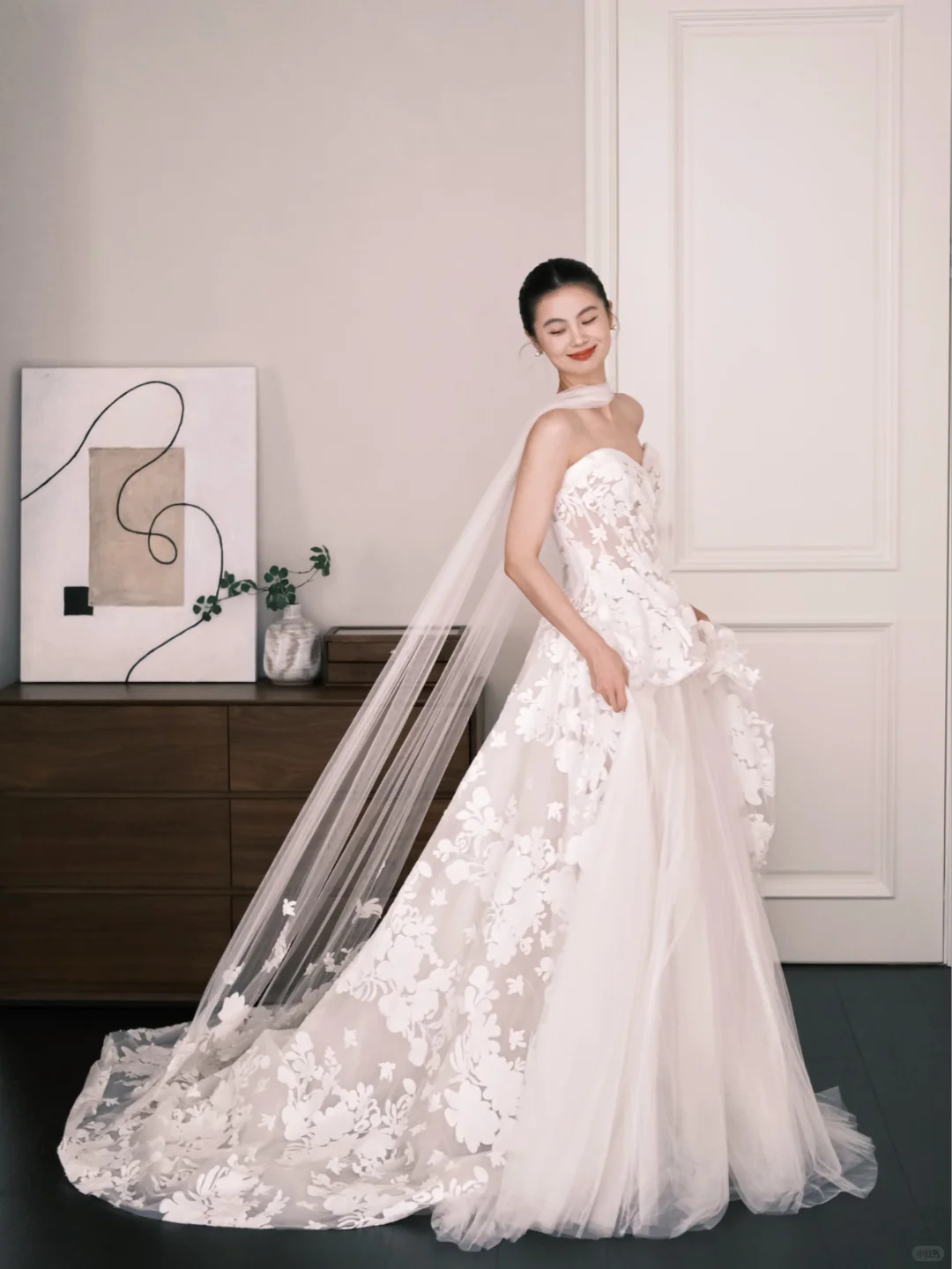 Sweetheart Lace Tulle Wedding Dress 3D Floral With Cape Bridal Gown NV7216