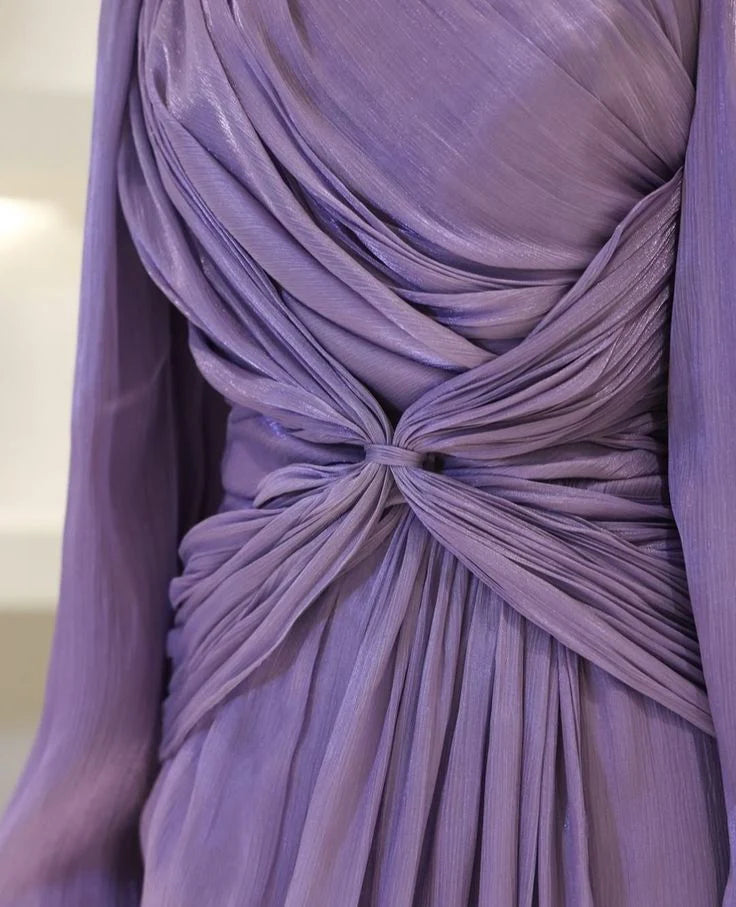 Burgundy Elegant Evening Dress A-Line Long Sleeves Prom Gowns nv4232