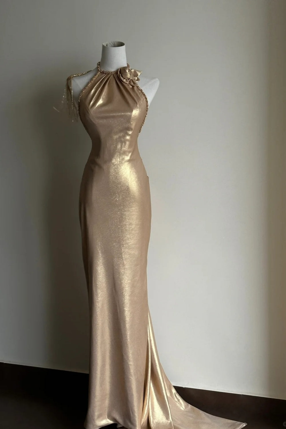 Golden retro long formal dress NV6613