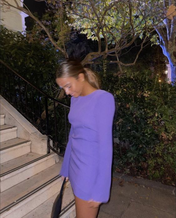 Purple fashion slim fit short mini party dress homecoming dress nv2085