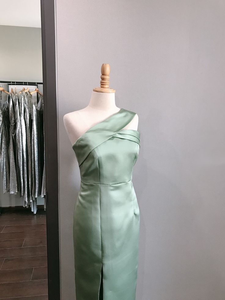 Green fashion simple elegant long satin ball gown evening dress wedding mother of the party dress bridesmaid dress prom dress nv3892