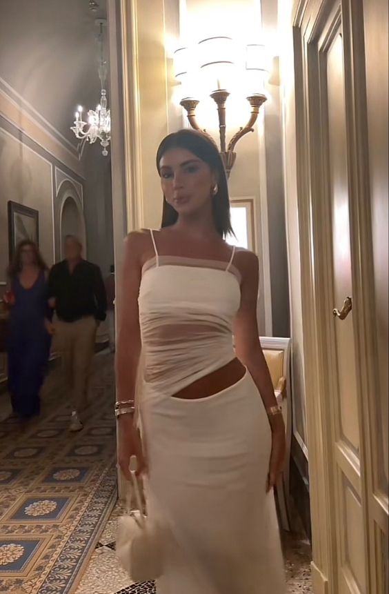 Weißes Tüll einfache Spaghettiträger langes Ballkleid Abendkleid Partykleid nv2713