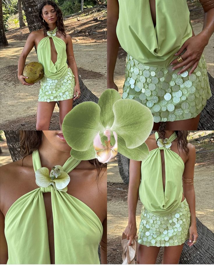 Green shiny elegant exquisite beaded short sequined homecoming dress birthday party dress gown nv5293