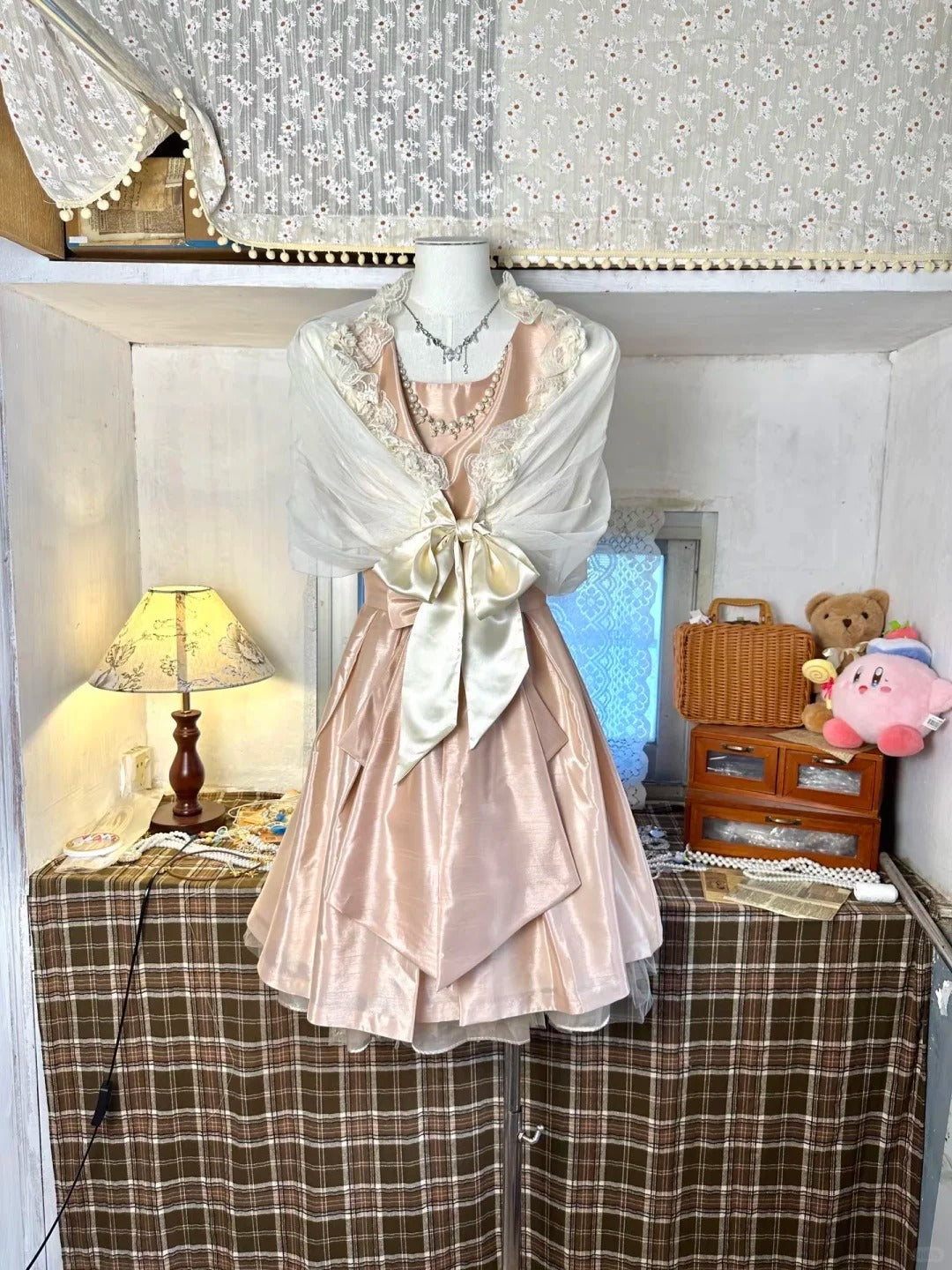 Light pink retro elegant short satin homecoming dress birthday dress nv5163