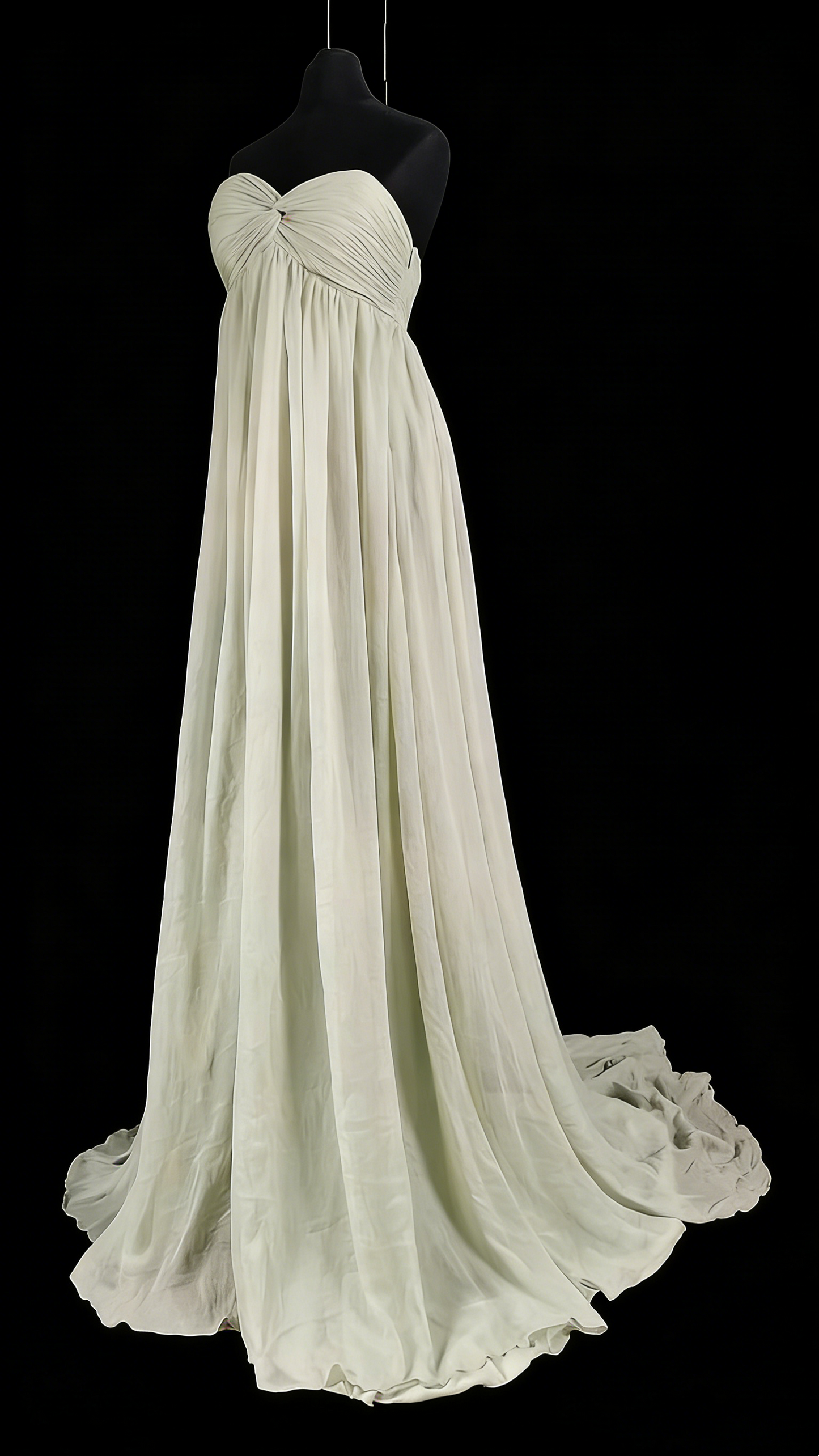 Trägerloses Kleid – Knoten-Drapierung, bodenlang, Brautjungfernkleid/leichtes Abendkleid/Datekleid NV6807