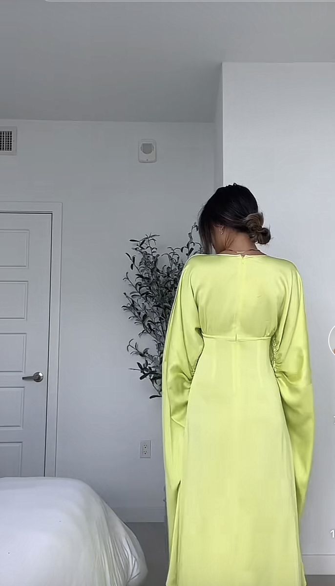 Robe de soirée longue élégante et sexy à fente latérale, vert pomme, nv2879