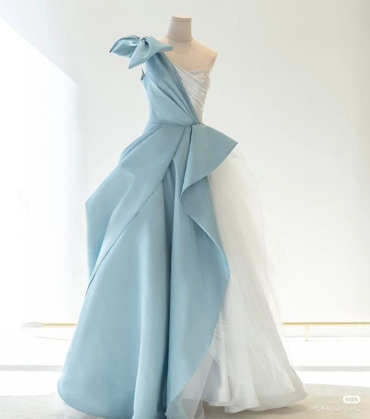 Blau Mode Eine Schulter Elegante Lange Satin Ballkleid Abendkleid Partykleid nv3028