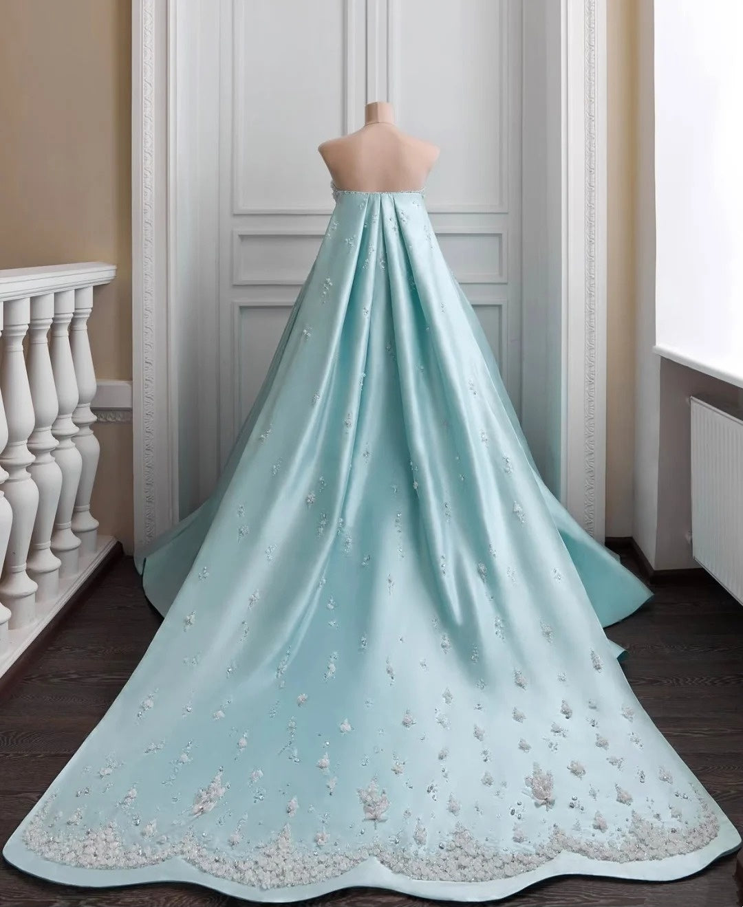 NiceVestidos-_❄️Luxurious and gorgeous beaded dress Blue Dress, Elegant Dress, Glacier Blue Fairy Dress, Sweet Princess's Divine Dress, Formal Dress NV6092