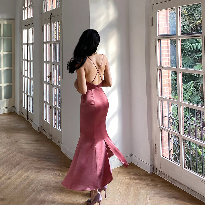 Gurte Rosa Meerjungfrau Lange Ballkleider nv1618