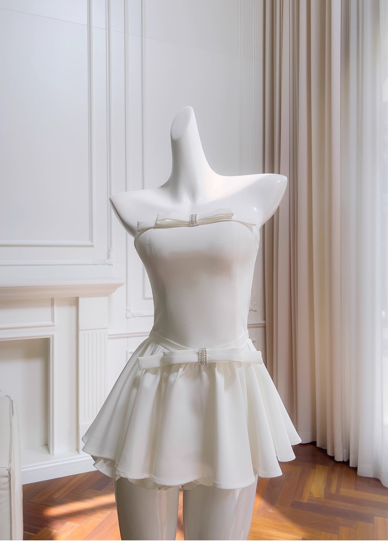 NiceVestidos-Short Homecoming Dress, Black, White, Pink, Strapless Dress, Slim Waist, Petite Dress nv5549