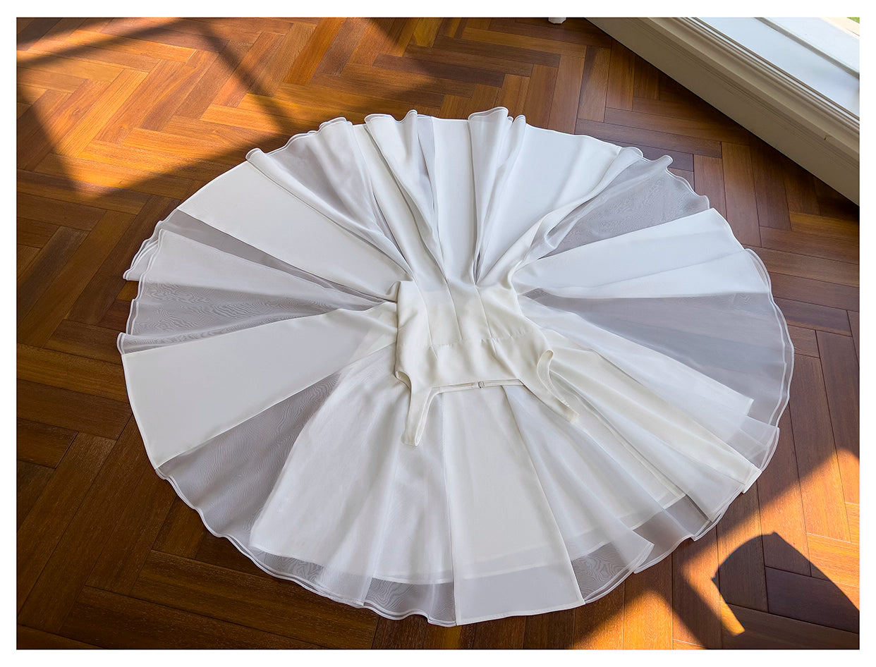 NiceVestidos-Short Homecoming Dress, Simple Waist Long White Dress, New Summer Style, Sexy Suspenders, Big Swing, Slimming Dress nv5546