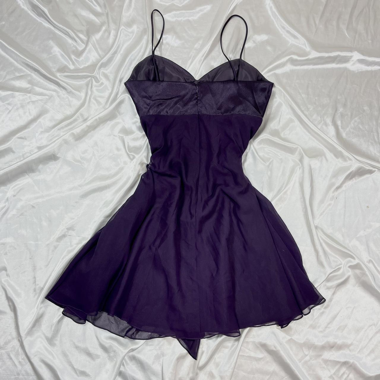 Y2K Purple Short Satin Chiffon Ball Gown Fairy Style Homecoming Dress nv4466