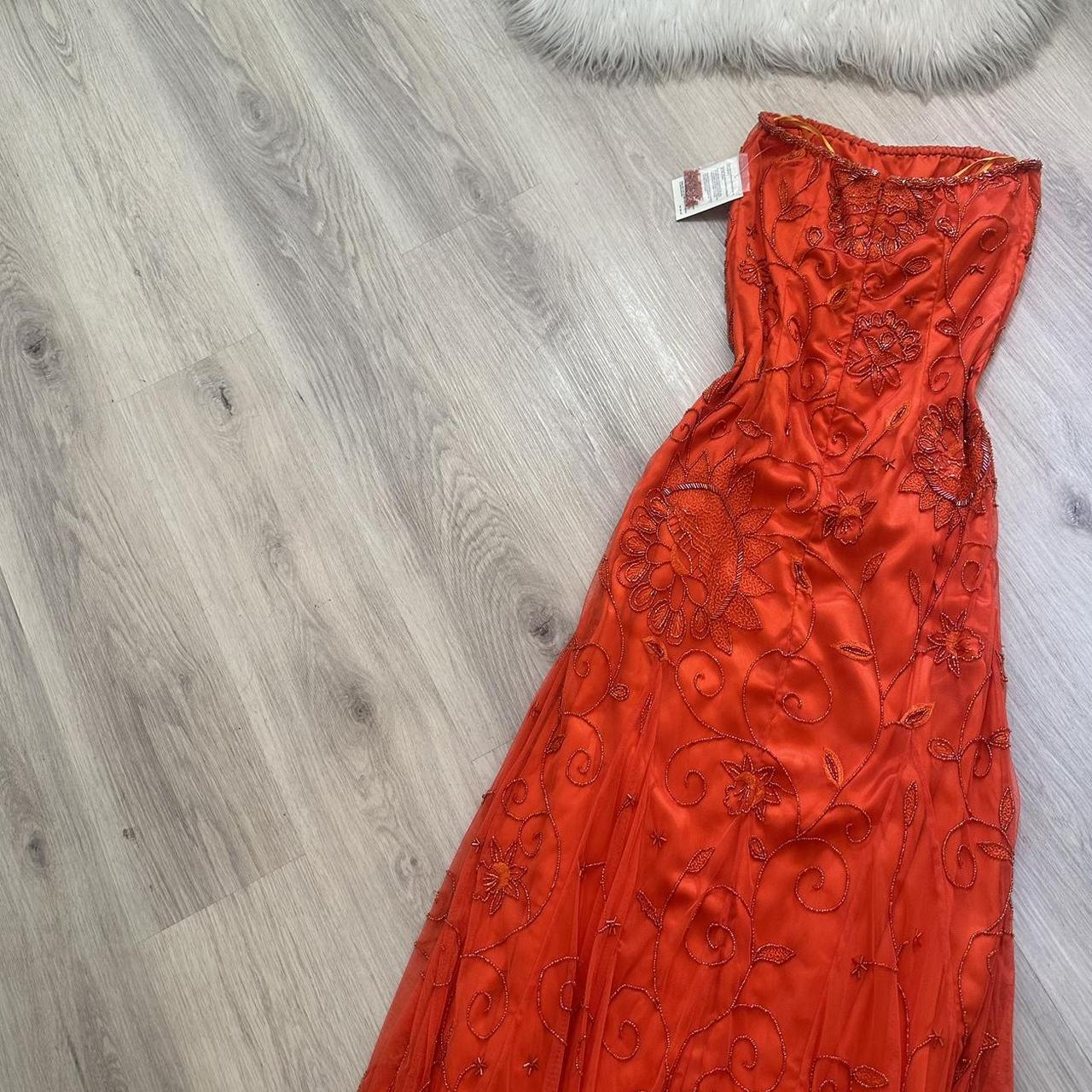 NiceVestidos-Beautiful orange exquisite floral beaded long chiffon prom dress formal gown nv5446