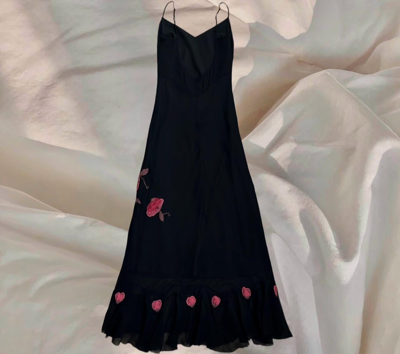 Black gorgeous red floral beaded asymmetric midi prom ball gown evening gown party dress nv4576