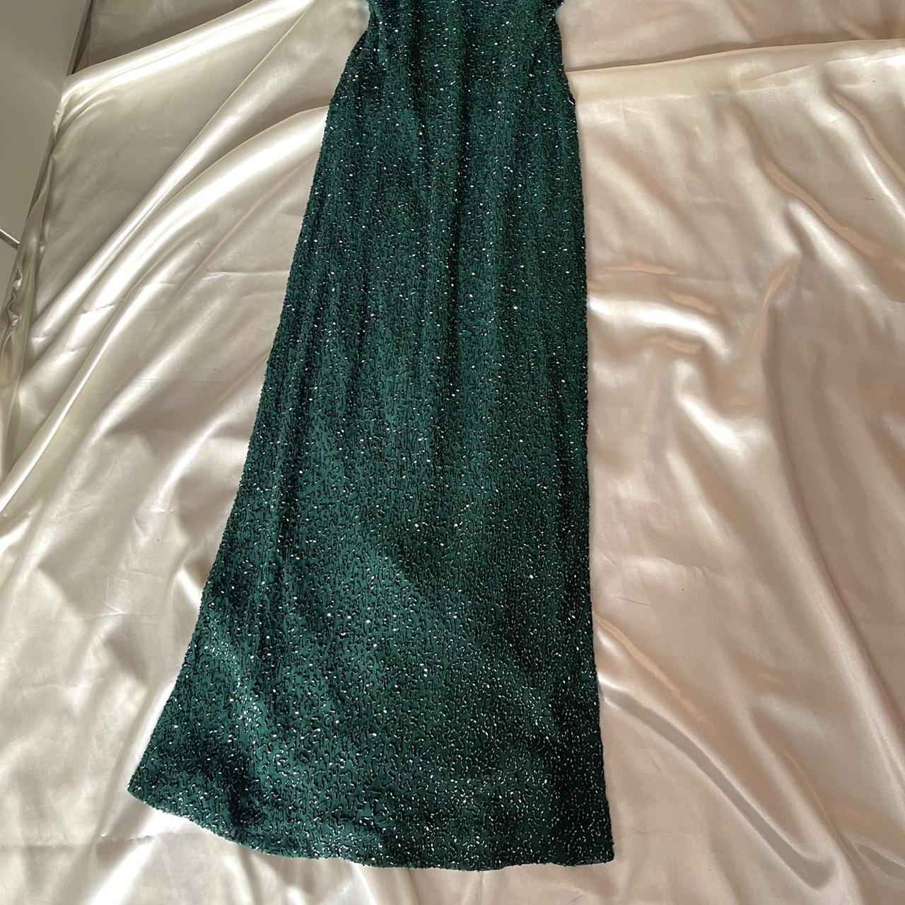 Gorgeous and elegant green exquisite beaded retro long prom dress nv5383