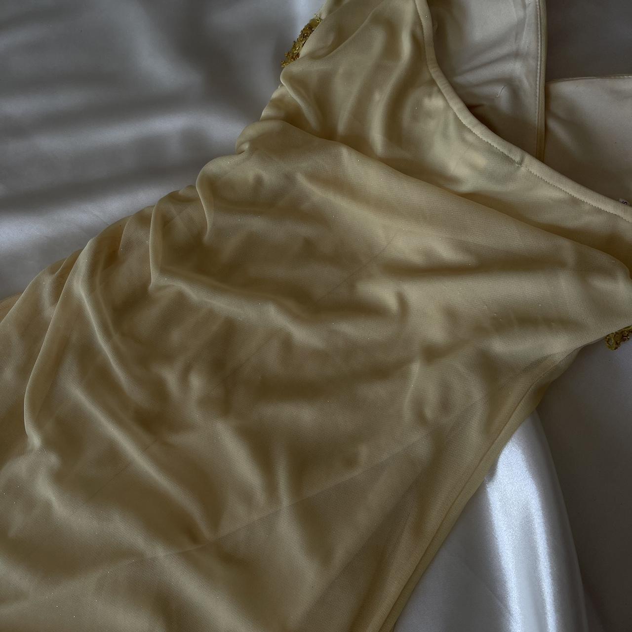 ✨Butter yellow fashion suspenders unique sparkling glitter sweetheart backless neckline beaded tassel long chiffon prom dress nv5378