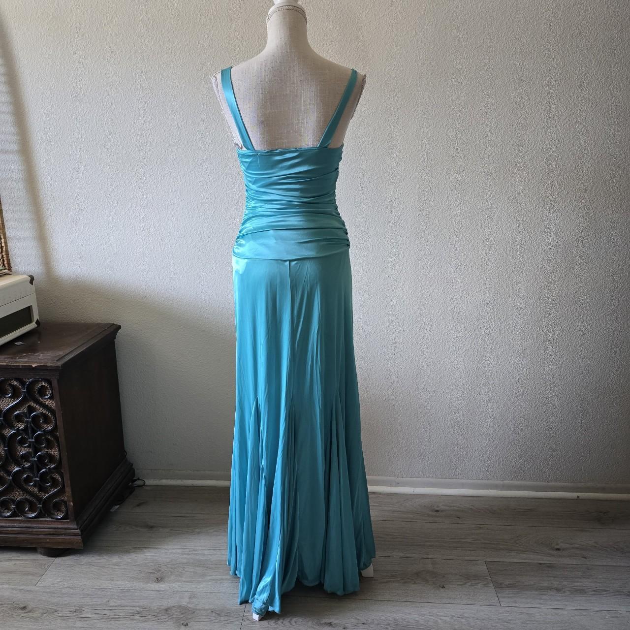 Blue Elegant Fashion Long Exquisite Beaded Long Satin Prom Dress Evening Dress Party Dress nv3748