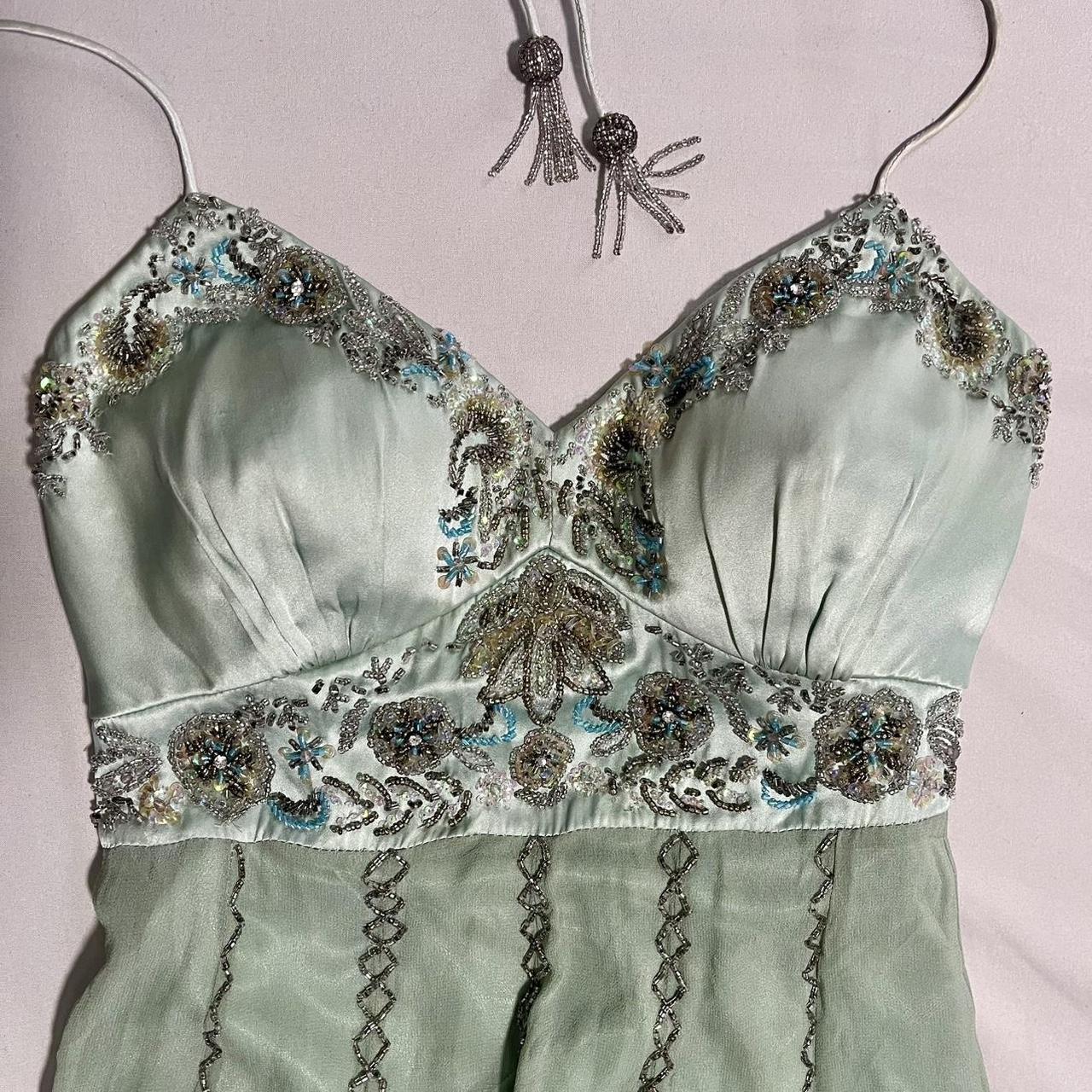 NiceVestidos--Green Delicate Beaded Floral Short Chiffon Homecoming Dress NV5688