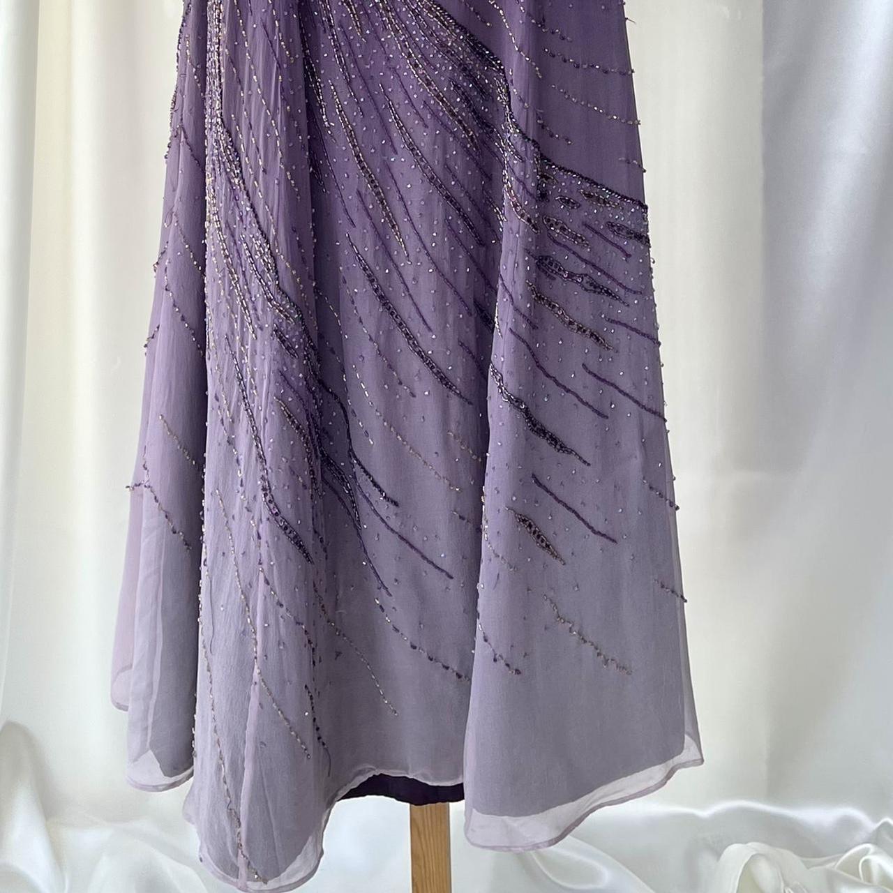 ✨💞Gorgeous and elegant purple gradient hand-beaded retro dress charming princess long chiffon prom dress nv5379