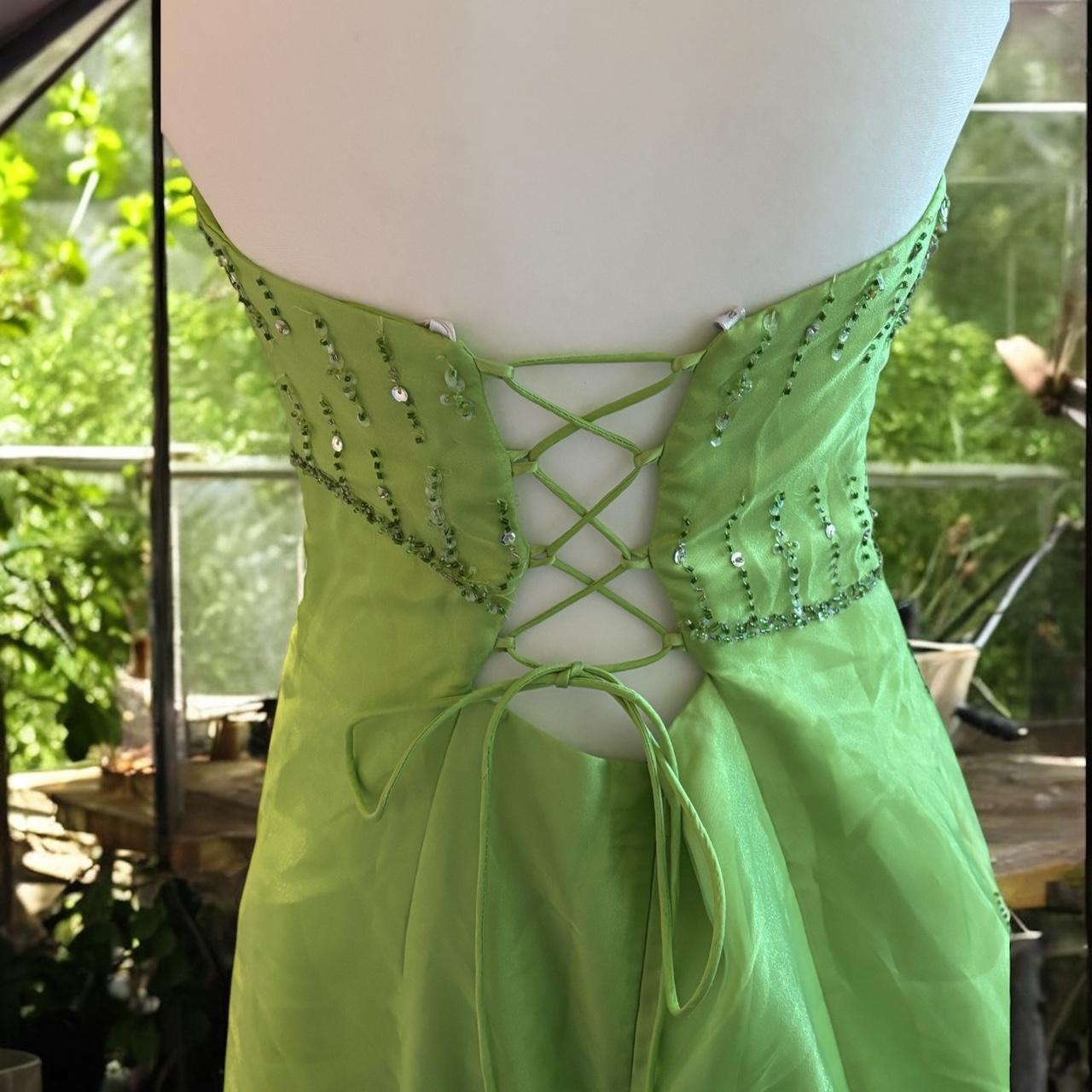 Robe de soirée longue en satin et tulle, élégante et raffinée, verte, élégante, perlée, pour fête d'anniversaire, nv3730