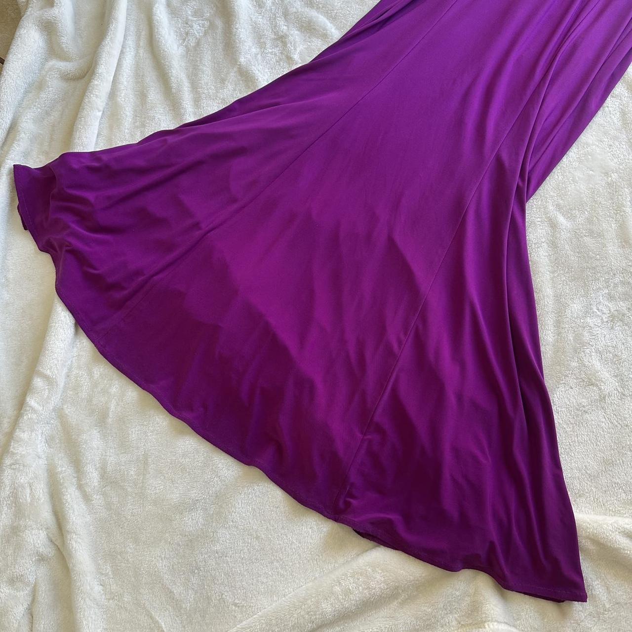 Purple Beaded Long Satin Ball Gown Evening Dress Party Dress Wedding Guest Dress nv4483